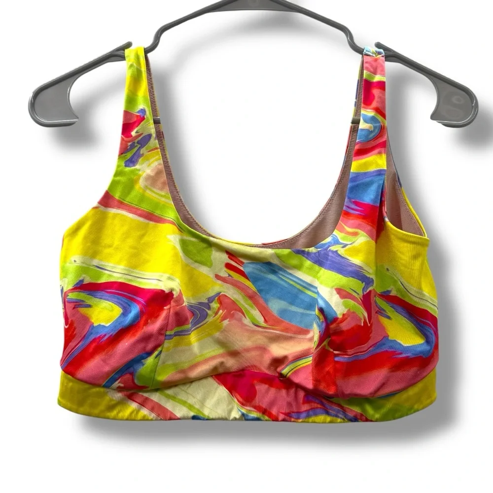 Yitty Lizzo Rainbow Pride Shaping Midi Bralette Sports Bra Sz‎ L